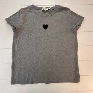 Lili Sidonio by Molly Bracken Grey Heather T-Shirt with Embroidered Black Heart